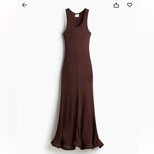 H&M Dark Brown Ribbed Maxi Dress
